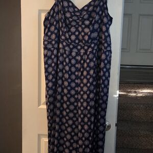 Torrid Navy and White Floral Maxi Dress